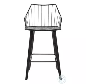 Winston Black Wood And Metal Counter Height Stool