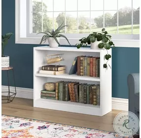 Universal White Small 2 Shelf Bookcase
