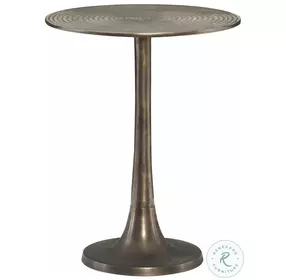 Calla Chiseled Antique Brass Round Chairside Table