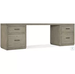 Linville Falls Soft Smoked Gray 96" Home Office Set with Two File Cabinet