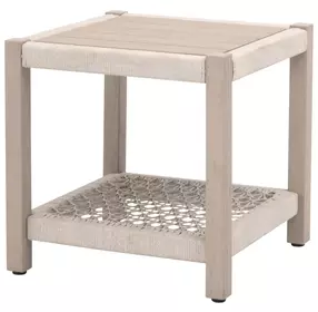 Wrap Beige Square Outdoor End Table
