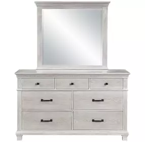 Silver Sands Gray 7 Drawer Dresser and Mirror