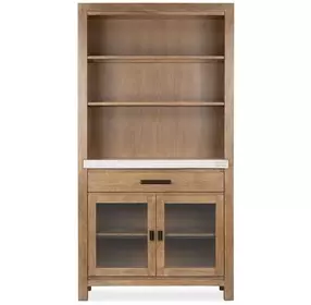 Plum Creek Sierra Brown 2 Glass Door Display Cabinet with LED