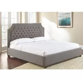 Willshire Gray King Upholstered Platform Bed
