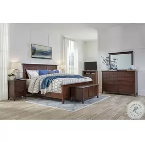 Westlake Cherry Brown 10 Drawer Master Dresser with Mirror