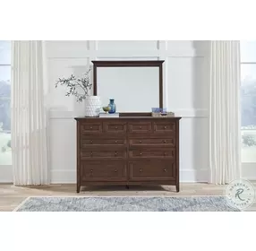 Westlake Cherry Brown 10 Drawer Master Dresser with Mirror
