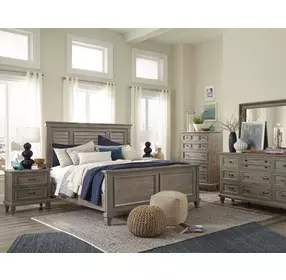 Lancaster Dovetail Gray 9 Drawer Dresser with Rectangular Mirror