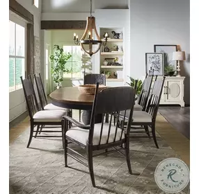 Americana Honey And Molasses Round Extendable Dining Table