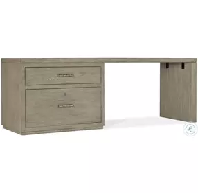 Blue Ridge Soft Smoked Gray 84" Home Office Set with Lateral File Cabinet