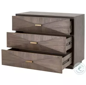 Wynn Burnished Brown Acacia 3 Drawer Nightstand