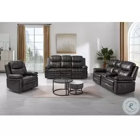 Kellen Brown Power Reclining Console Loveseat Power Footrest