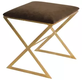 X Side Brown and Gold Stool