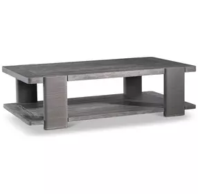 Andros Smoked Truffle and Oxford Brown Outdoor Rectangular Cocktail Table