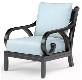 Monterey Canvas Skyline Upholstered Outdoor Club Chair with Self Welt