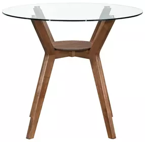 Oscar Walnut Round Glass Counter Height Room Set