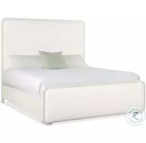 Seabreeze Beige And White Lacquered upholstered Panel Bedroom Set