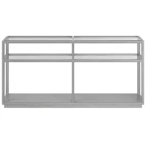 Glaze Vintage Blue Rectangular Glass Top Console Table