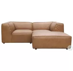 Form Tan Leather Nook Sectional