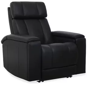 Phoenix Autumn Black Leather Zero Gravity Power Recliner with LED and USB Charging
