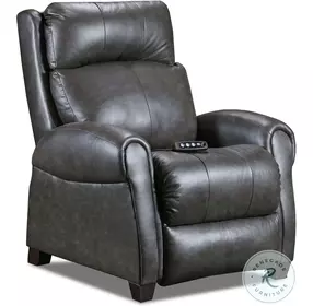 Saturn Slate Leather Socozi Massage Zero Gravity Power Recliner