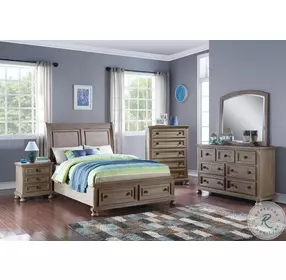 Allegra Youth Pewter Twin Sleigh Storage Bed