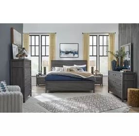Meadowrise Raisin Black King Panel Bed