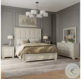 Camila Semi Transparent Creamy White California King Upholstered Panel Bed