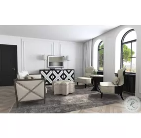 Sanctuary 2 Dark Black Painted Noir Et Blanc TV Stand