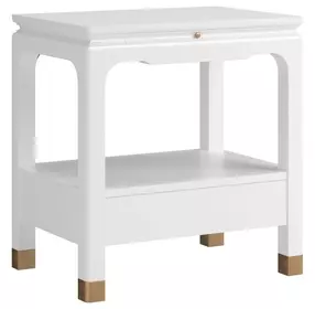 Eave Uplifting White Bedside Table
