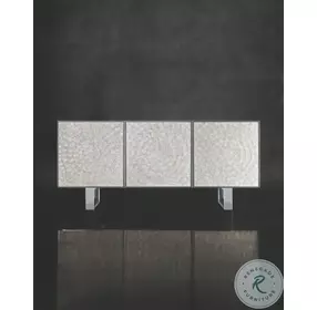 Helios White And Stainless Steel TV Stand