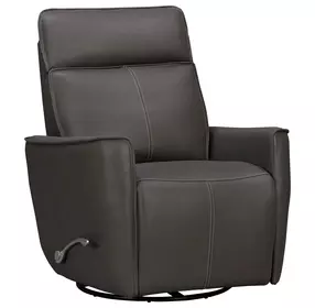 Rovelle Abby Dark Gray Leather Manual Swivel Glider Recliner