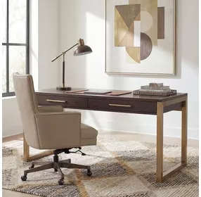 Curata Deep Brown Short Freestanding Desk