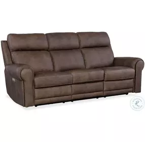Duncan Dark Brown Power Reclining Living Room Set with Power Headrest And Lumbar