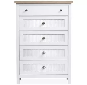 Windmill Harbour White Whisp and Sand 5 Drawer Chest