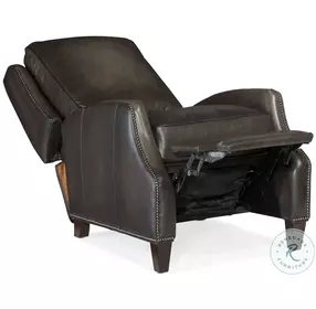 Kerley Slate Grey Sarzana Castle Leather Manual Push Back Recliner