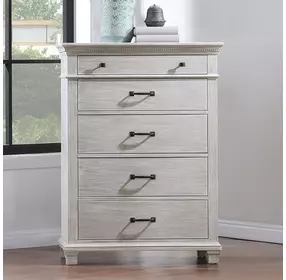 Silver Sands Gray 5 Drawer Chest