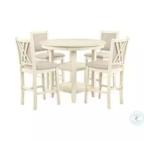 Amy Bisque 5 Piece Counter Height Dining Set