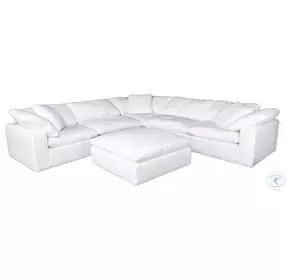 Clay White Ottoman