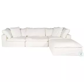 Clay White Livesmart Performance Fabric Lounge Modular RAF Sectional