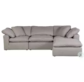 Clay Light Grey Livesmart Performance Fabric Lounge Modular RAF Sectional