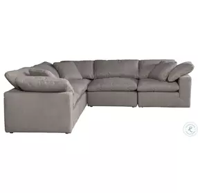 Clay Light Grey Livesmart Performance Fabric Classic Modular Sectional