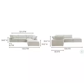 Clay Coastside Sand Dream Performance Fabric Sectional