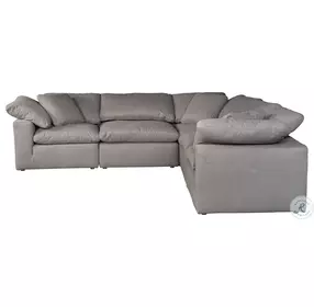 Terra Condo Light Grey Performance Fabric Classic L Modular Sectional
