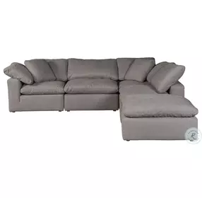 Terra Condo Light Grey Performance Fabric Dream Modular Sectional