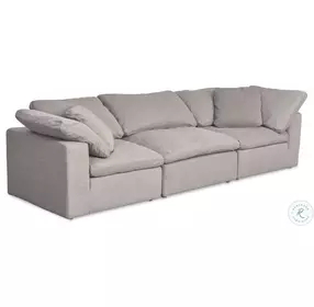 Terra Condo Light Grey Performance Fabric Modular 114" Sofa