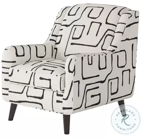 Fossil Ebony Sloped Arms Accent Chair