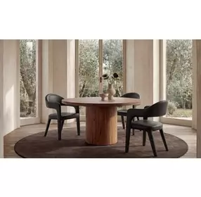 Martens Black Leather Upholstered Dining Chair