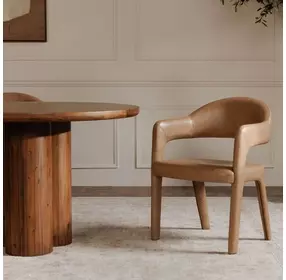 Martens Brown Leather Upholstered Dining Chair