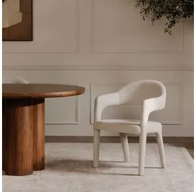 Martens Beige Performance Fabric Upholstered Dining Chair