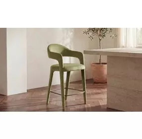 Martens Green Upholstered Counter Height Stool